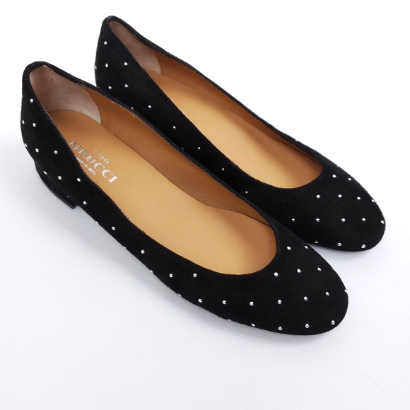Sesto Meucci Shoes - Sesto Meucci Chasya Studded Suede Low-Heel Pumps